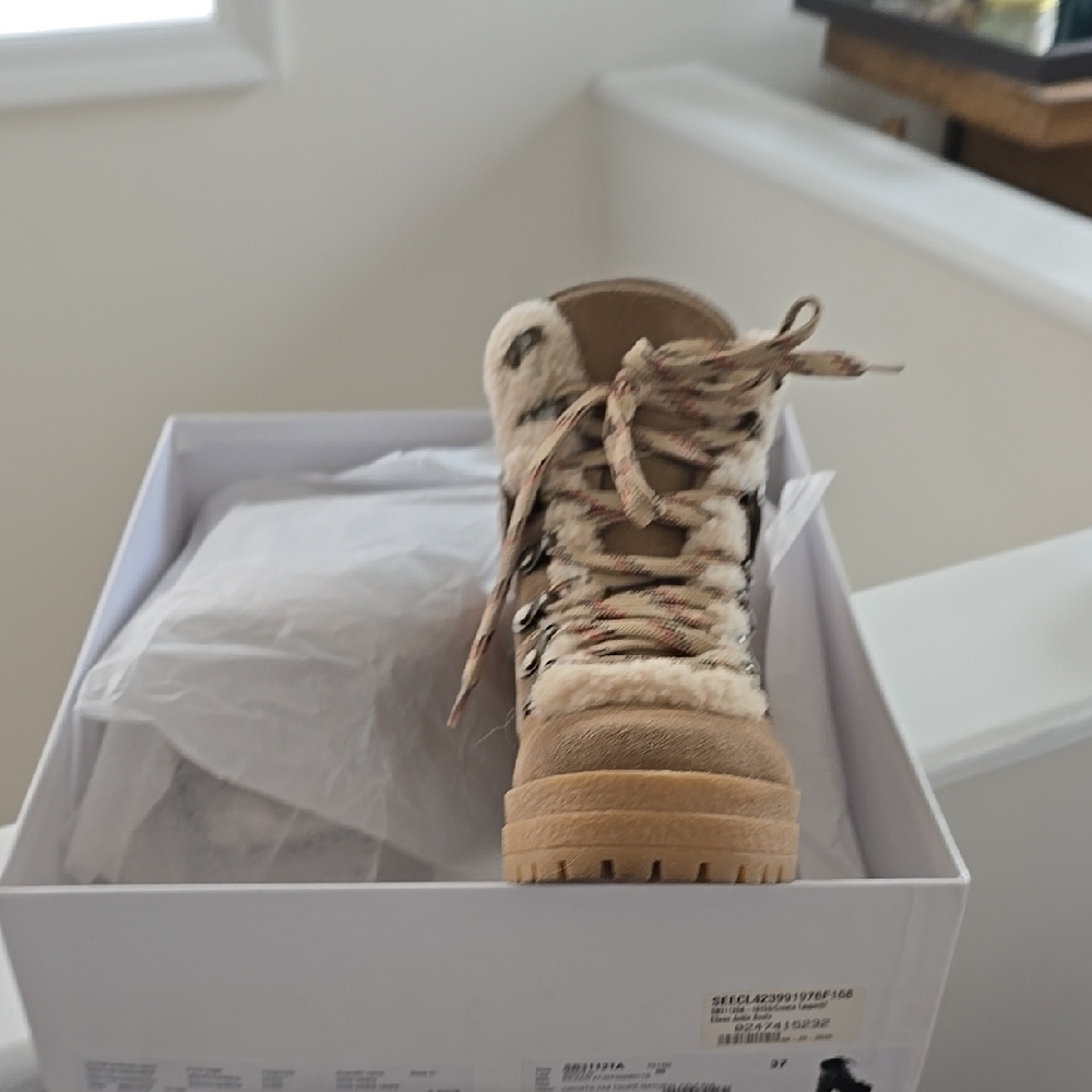 See By Chloe Tan and Cream High-Top Boots